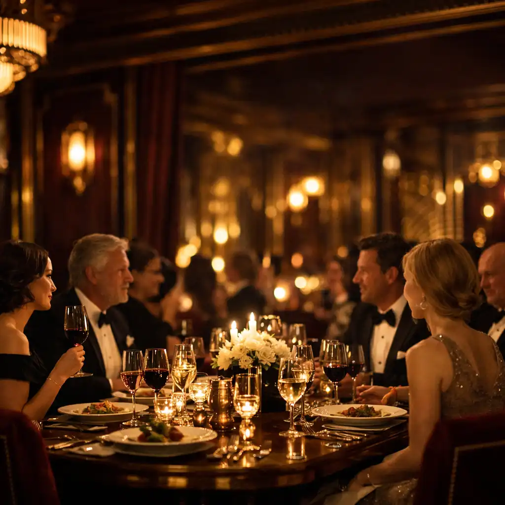 Dîner privé élégant dans un restaurant parisien