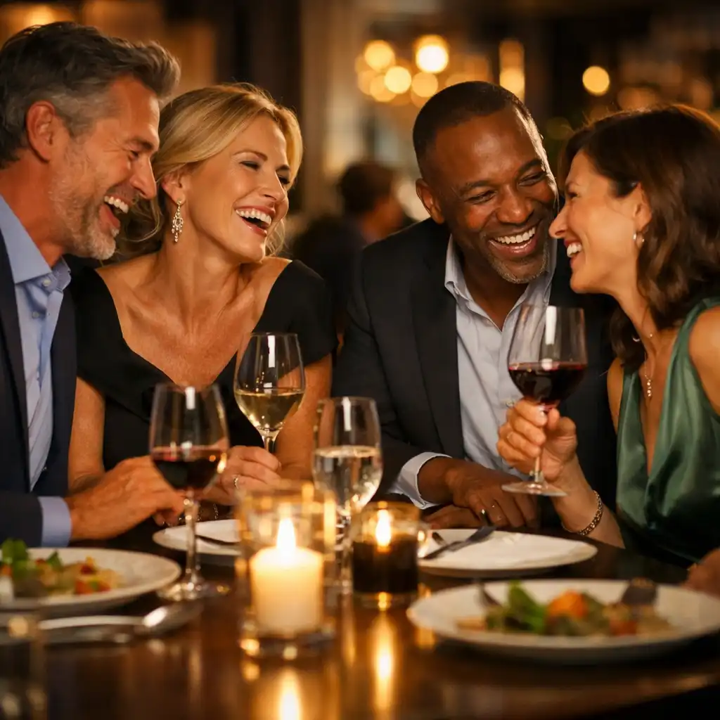 Clients dégustant un dîner