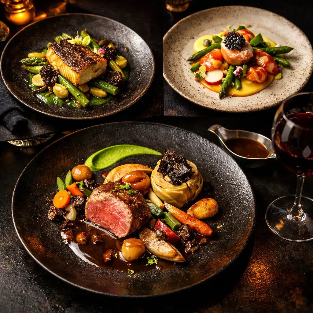Plats gastronomiques artistiques